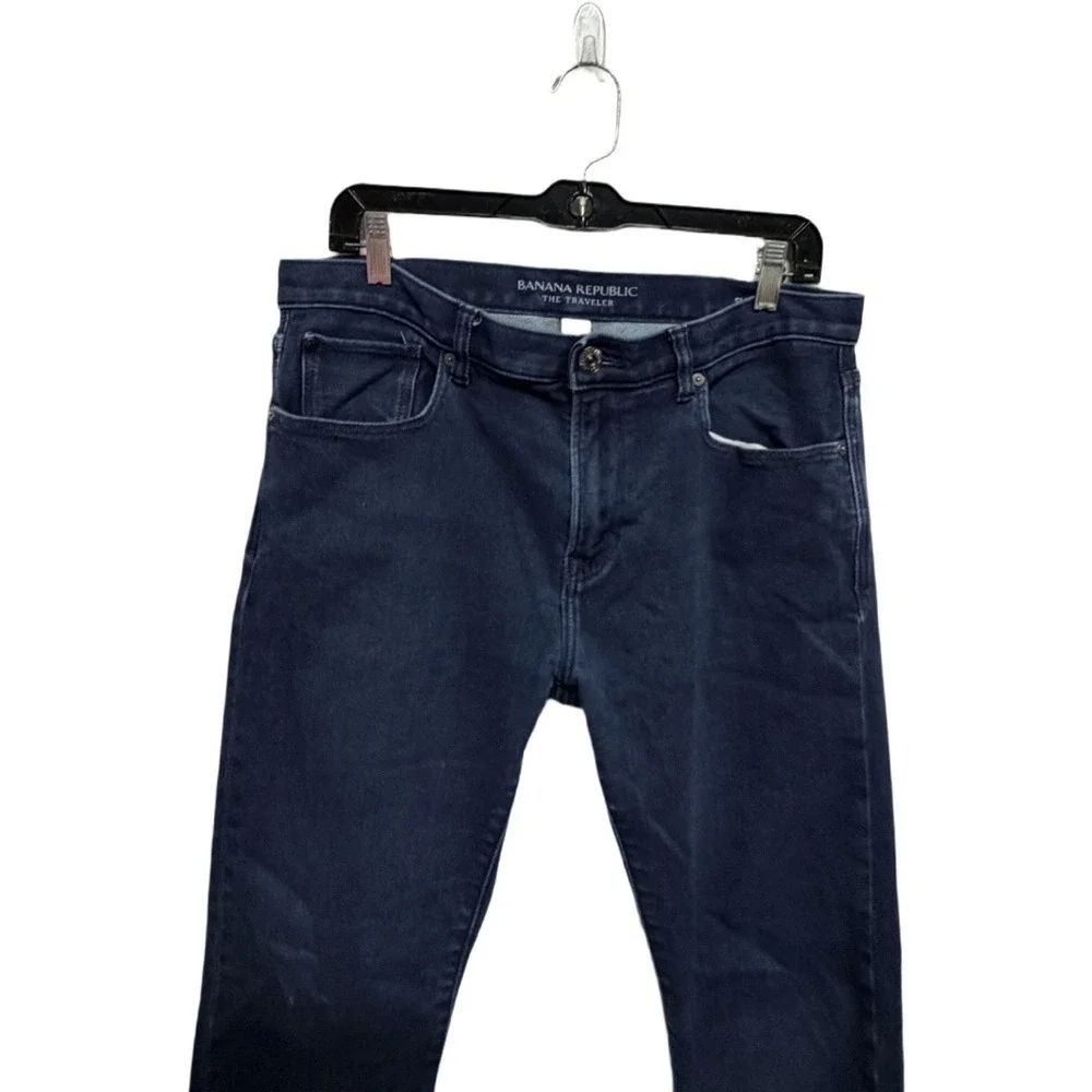 Banana Republic Traveler Jeans Slim Dark Wash 33 X 34 Men Denim Casual Stretch
